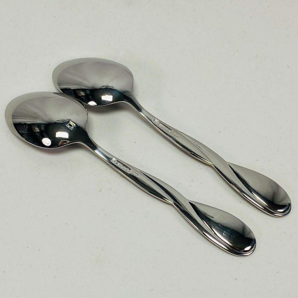 Onedia 6 Piece Serving Set Satin Aquaris Silver Spoon Fork Pie Server - Picture 11 of 12